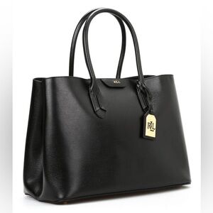 LAUREN RALPH LAUREN 🧸🖤 Tate City Tote Texture effect leather tote excellent!